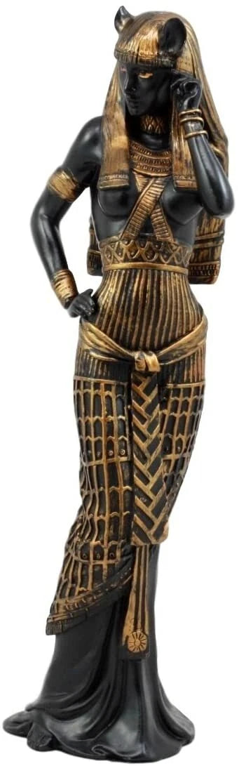 Gift Egyptian Goddess Bastet Cat in Sensual Human Form Figurine 10.75"H