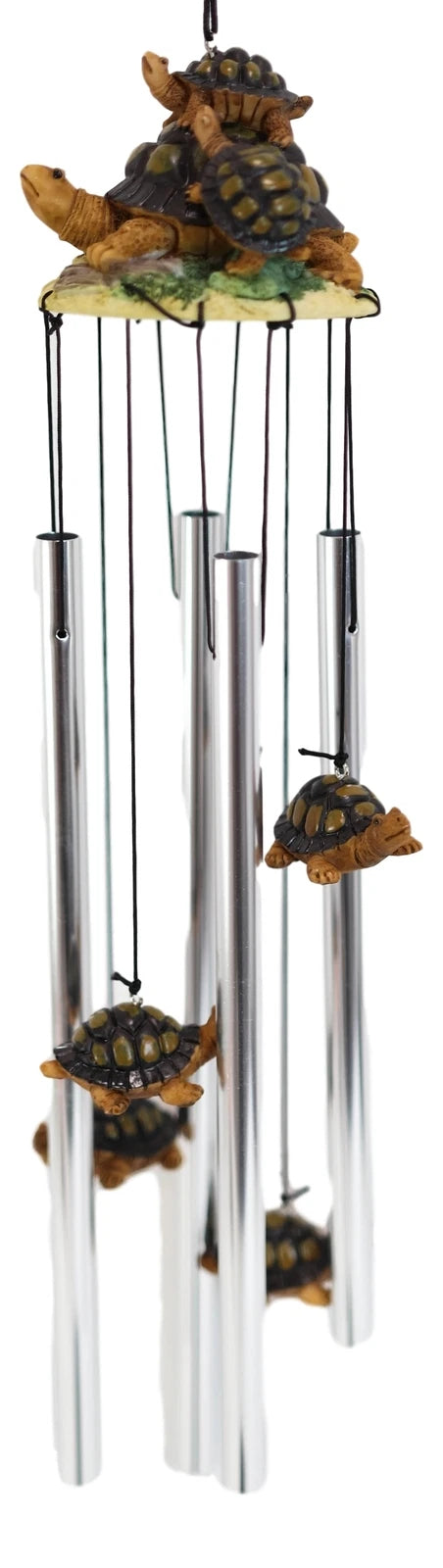 Reptile Brown Giant Tortoise Mother Piggybacking Hatchling Wind Chime-4