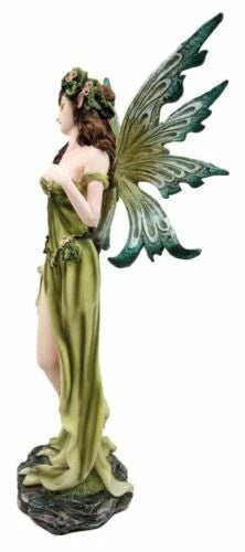 Figura de hada elemental Gaia Green Thumb Faerie Fantasy Sculpture 11.25"H-5