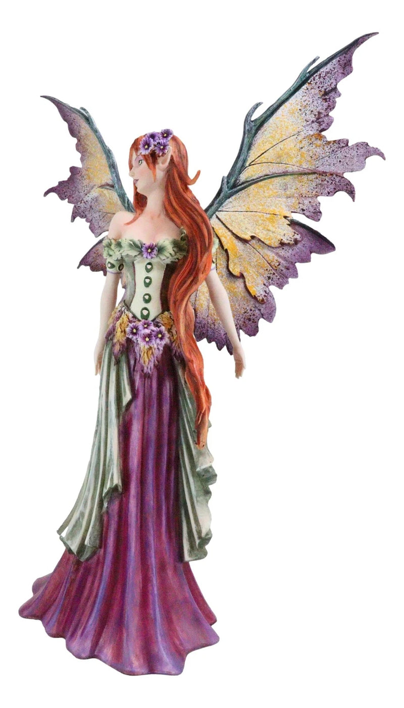 Amy Brown Large Summer Fairy Queen With Flower Adornment Statue Garden Fairies-7