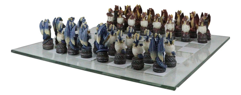 Might Magic Dungeons And Dragons Fantasy Colored Chess Pieces With Glass Board-2