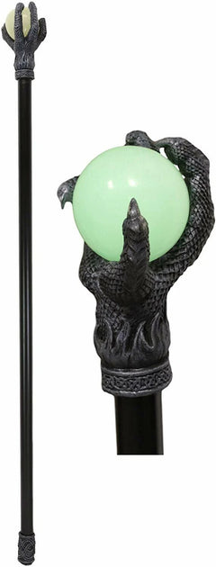 Dragon Claw Walking Cane, Grip of Fire Glow-In-The-Dark Decor Prop, 36" Fantasy Staff for Cosplay, Halloween, Home Display, Collectible, Gothic, Wizard, Mage, Sorcery Accessory-2