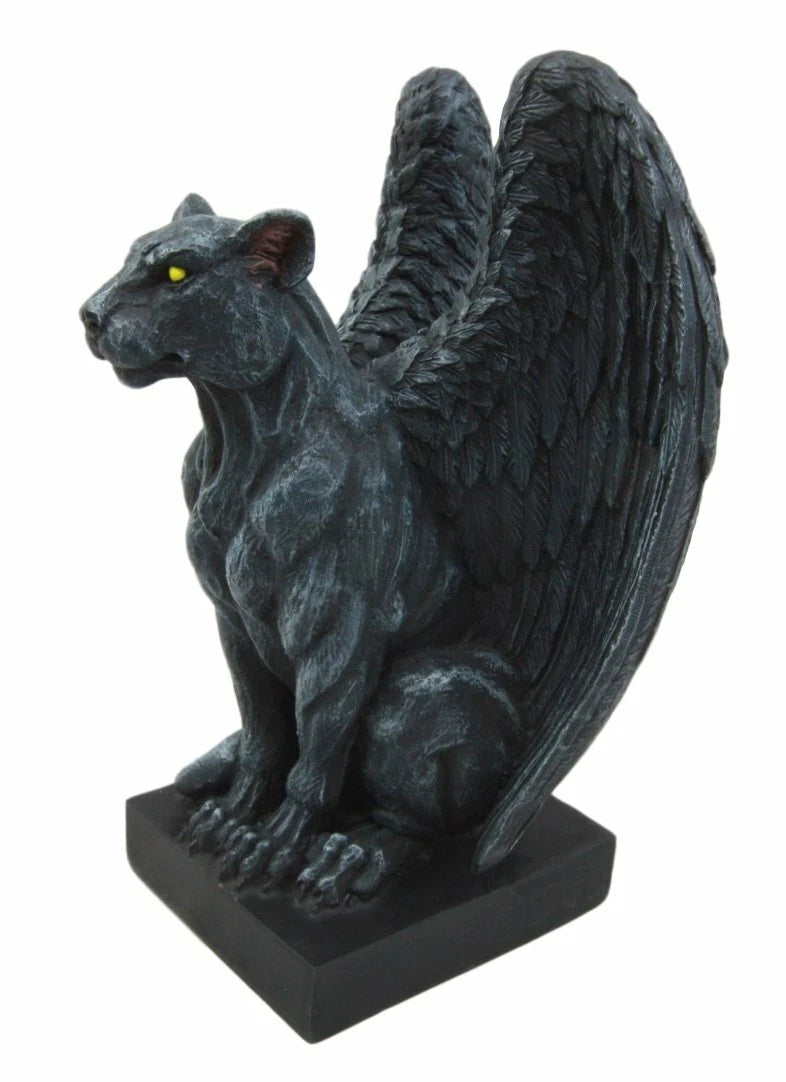 Gothic Winged Moon Eyed Jaguar Gargoyle Night Crawler Decorative Figurine 6.5"-3