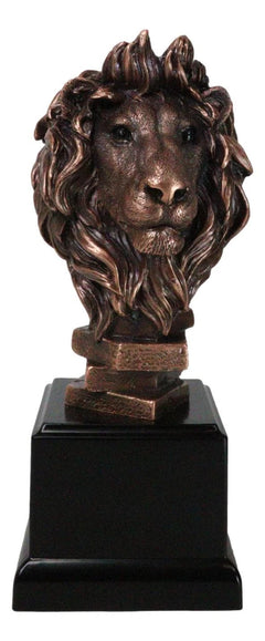 King Of The Jungle African Lion Pride Bust Bronze Electroplated Figurine Statue-6