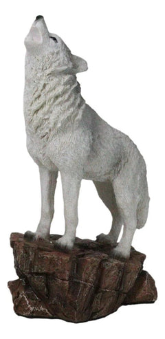 Woodlands Wildlife Mystical Alpha Gray Wolf Howling to The Moon Figurine Decor-4