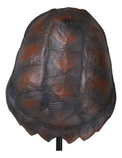 Nautical Marine Faux Alligator Snapping Turtle Shell Sculpture With Pole Stand-2