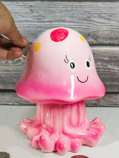 Whimsical Nautical Marine Pink Sea Jellyfish Money Coin Savings Piggy Bank-1