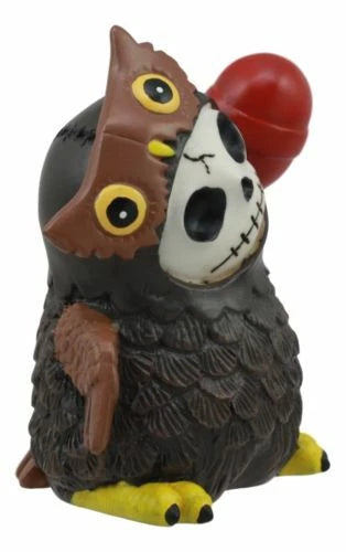Furrybones Hootie The Great Horned Owl With Red Lollipop Skeleton Figurine 3"H-3