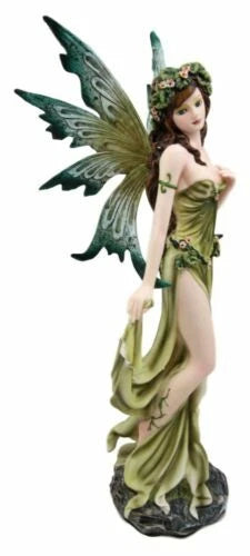 Figura de hada elemental Gaia Green Thumb Faerie Fantasy Sculpture 11.25"H-2