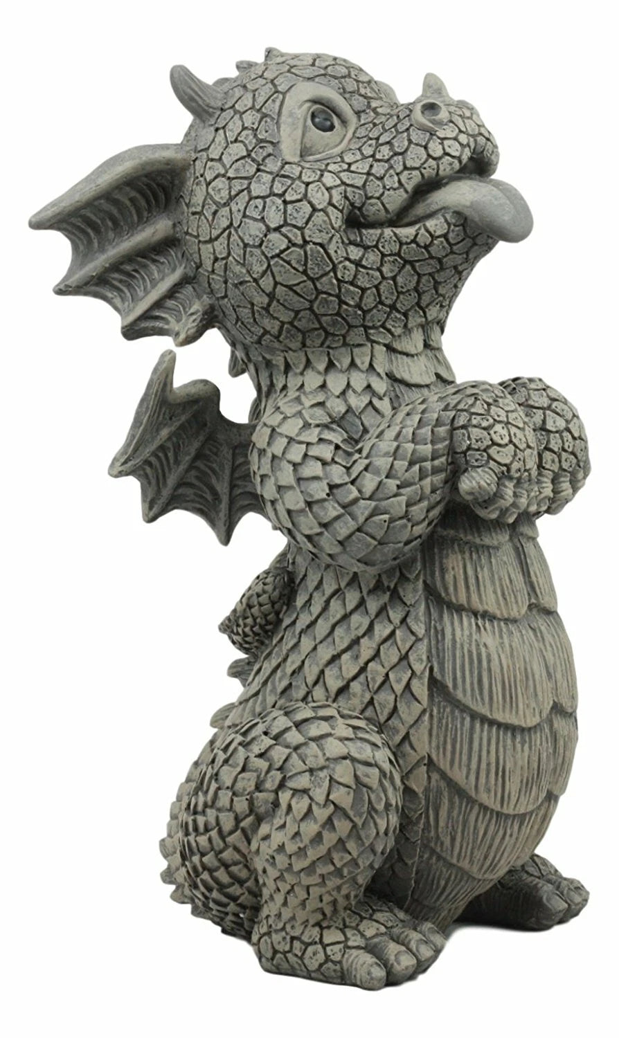 Whimsical Garden Dragon Begging For Attention Statue 10.25" H Baby Dragon-3