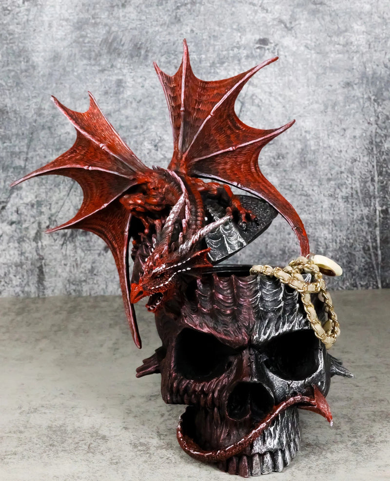 Infection Virus Zombie Skull With Red Wyvern Dragon Decorative Box Figurine-2