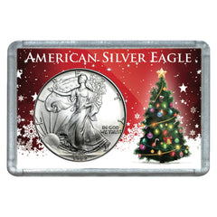 Moneda de plata americana de $1 de 1992 con diseño de árbol de Navidad-1