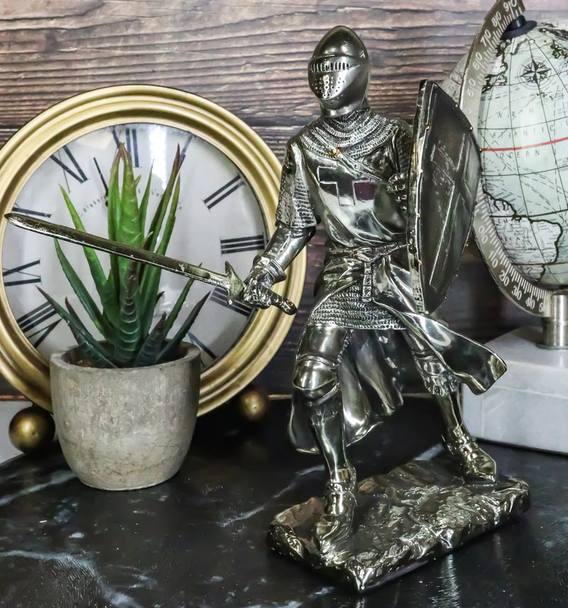 Medieval Holy Roman Empire Crusader Knight In Battle Statue Suit Of Armor Decor-1