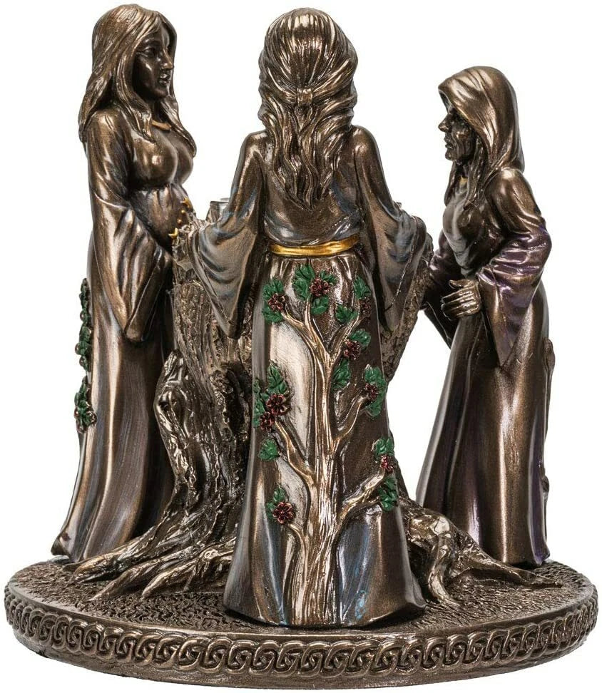 Triple Goddess Candle Holder, Mother Maiden Crone Figurine Home Decor for Living Room, Bedroom, Meditation Space, Witchcraft, Pagan, or Spiritual Display-2