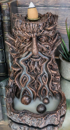 Greenman Tree Man God Forest Ent Waterfall Smoke Backflow Incense Cone Burner-1