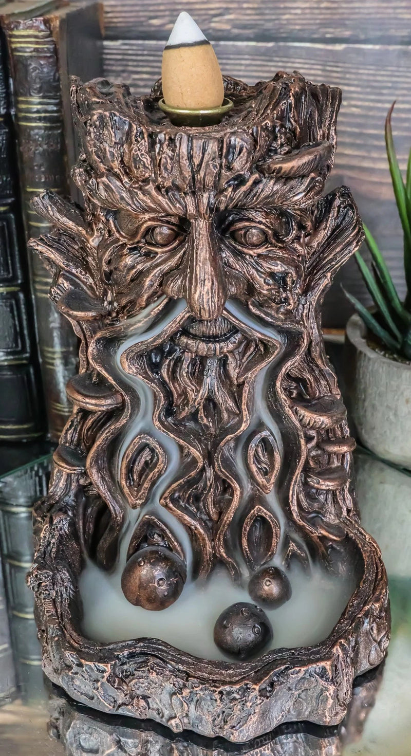 Greenman Tree Man God Forest Ent Waterfall Smoke Backflow Incense Cone Burner-1