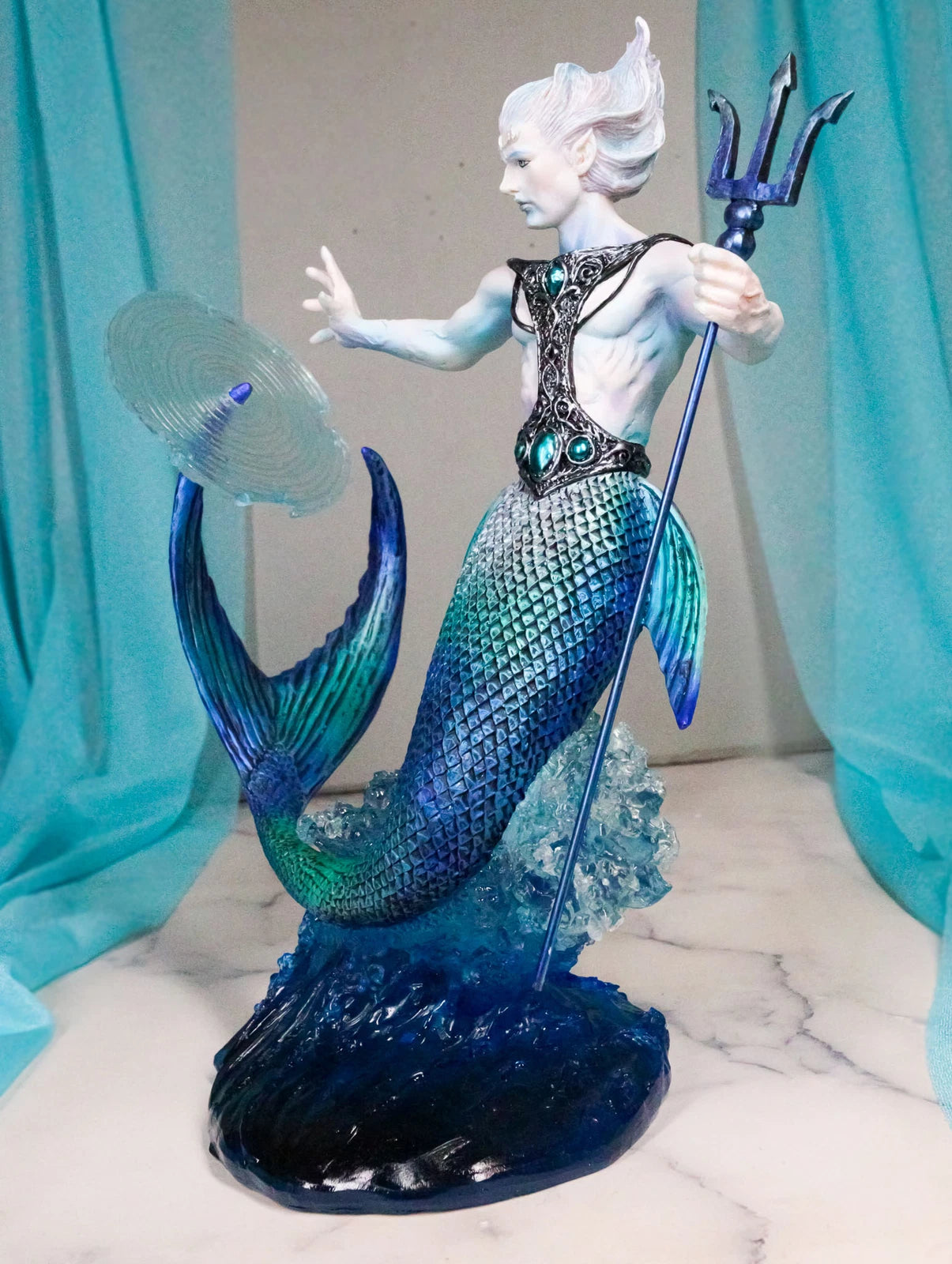 Water Elemental Talokan Sea Wizard Sorcerer Bending Ocean Spirit Energy Figurine-3