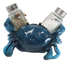 Nautical Ocean Marine Blue Crab Salt And Pepper Shakers Holder Figurine Set-2