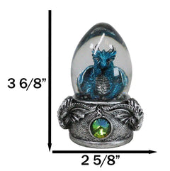 See No Evil Blue Wyrmling Dragon In Colorful LED Acrylic Glass Egg Figurine-7