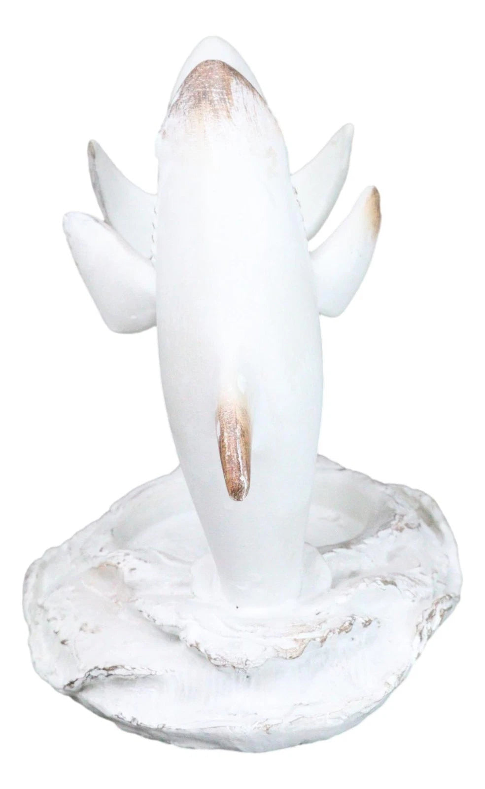 Antique White Ocean Marine Great White Sharks Rising Above Water Wine Holder-3