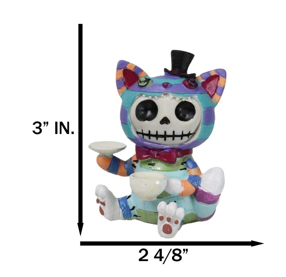 Furry Bones Whimsical Wonderland Cheshire Cat Alice Skeleton Figurine Furrybones-6