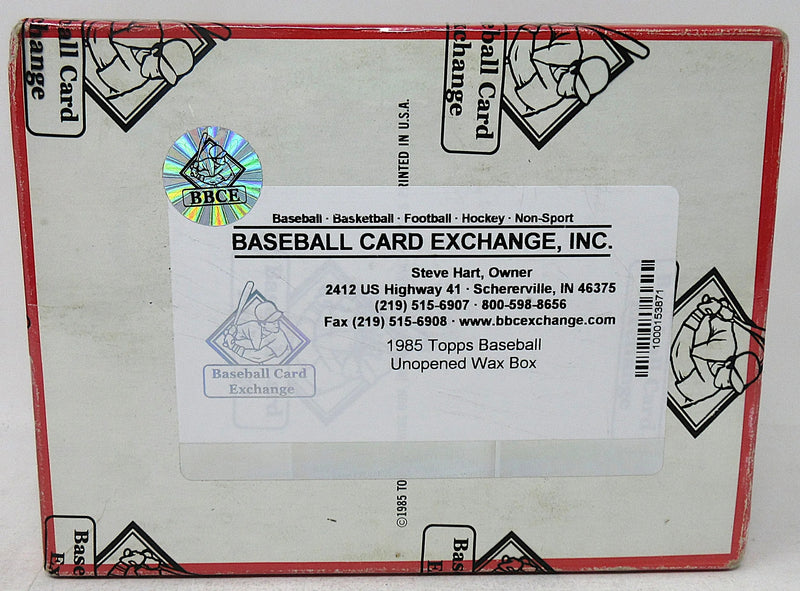 1985 Topps Baseball Unopened Wax Box (BBCE) (w/) (Non X-Out)-2