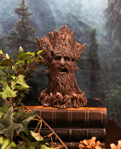 Whispering Forest Celtic Greenman Backflow Incense Cone Burner Figurine-7