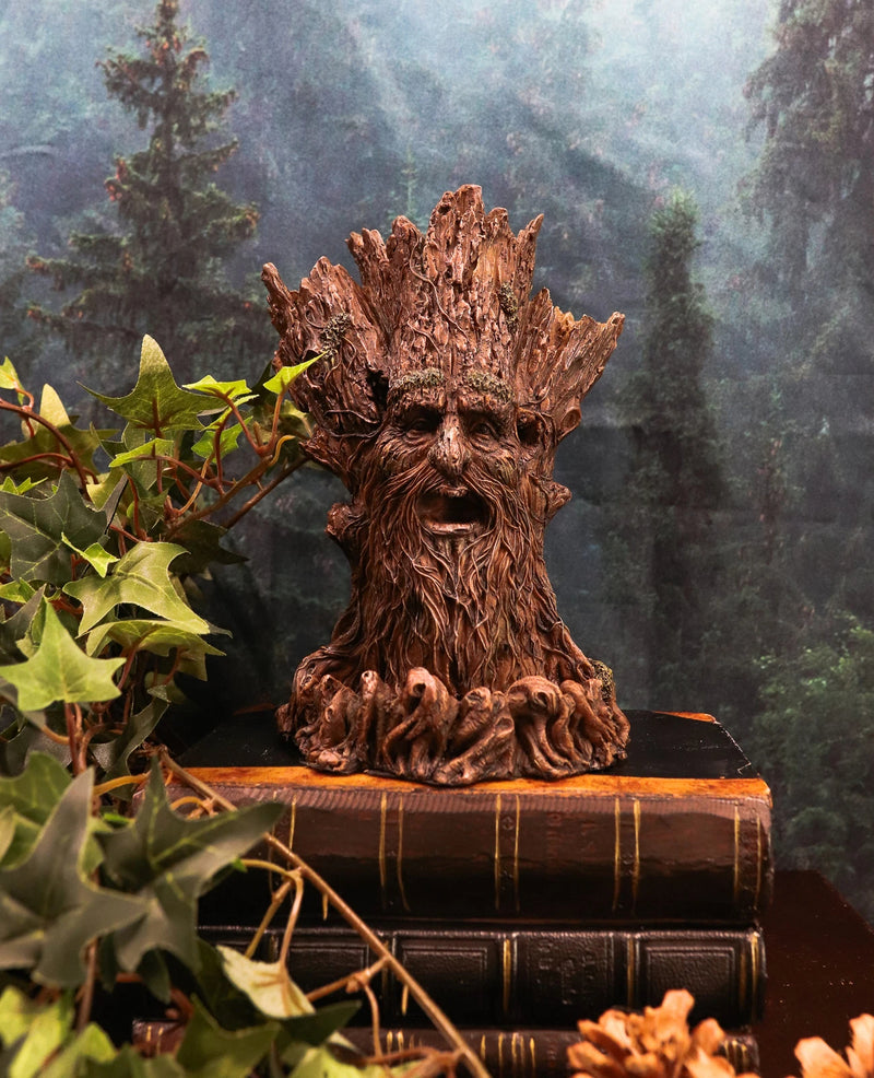 Whispering Forest Celtic Greenman Backflow Incense Cone Burner Figurine-7