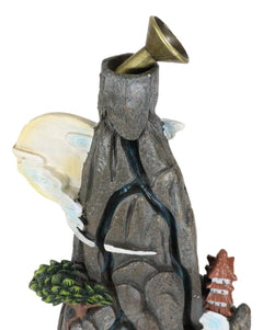Feng Shui Rocky Mountain Top Buddhist Pagoda Temple Backflow Cone Incense Holder-7