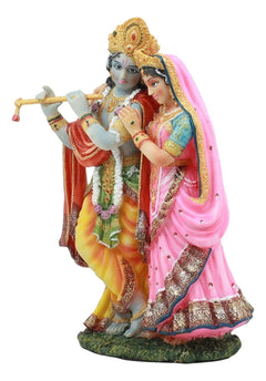 Vedic Radha And Krishna Statue Avatar Of Vishnu Shakti God's Divine Love 8"H-3