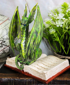 Figura decorativa del dragón de la bibliografía del libro de runas verdes de fantasía de Amy Brown -5