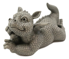 Wishful Thinking Dreamy Baby Dragon On The Ground Statue 12"L Fairy Garden Decor-2