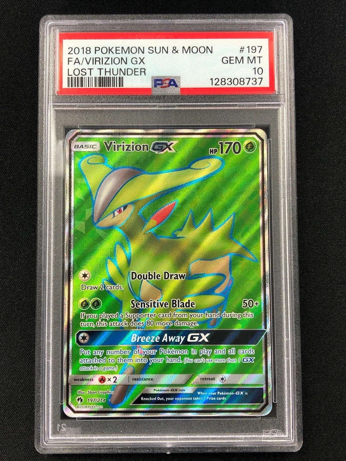 Pokemon 2018 Virizion GX 197/214 PSA 10