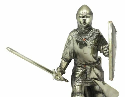 Medieval Holy Roman Empire Crusader Knight In Battle Statue Suit Of Armor Decor-3
