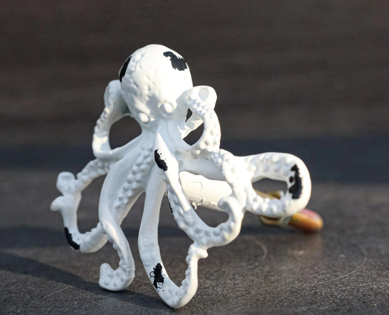Pack Of 6 Cast Iron Vintage White Sea Octopus Drawer Cabinet Door Pull Knobs-1
