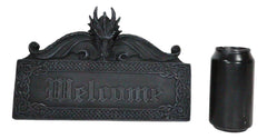 Celtic Medieval Gothic Guardian Dragon Welcome Plaque Door Wall Sculpture-6