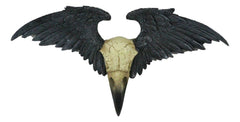 Ravenger Thanatos Raven Crow Skull With Black Angel Wings Wall Decor Plaque-2