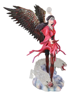Air Elemental Magic Wizard Sorceress Bending The Wind With Hydra Spirits Statue-4