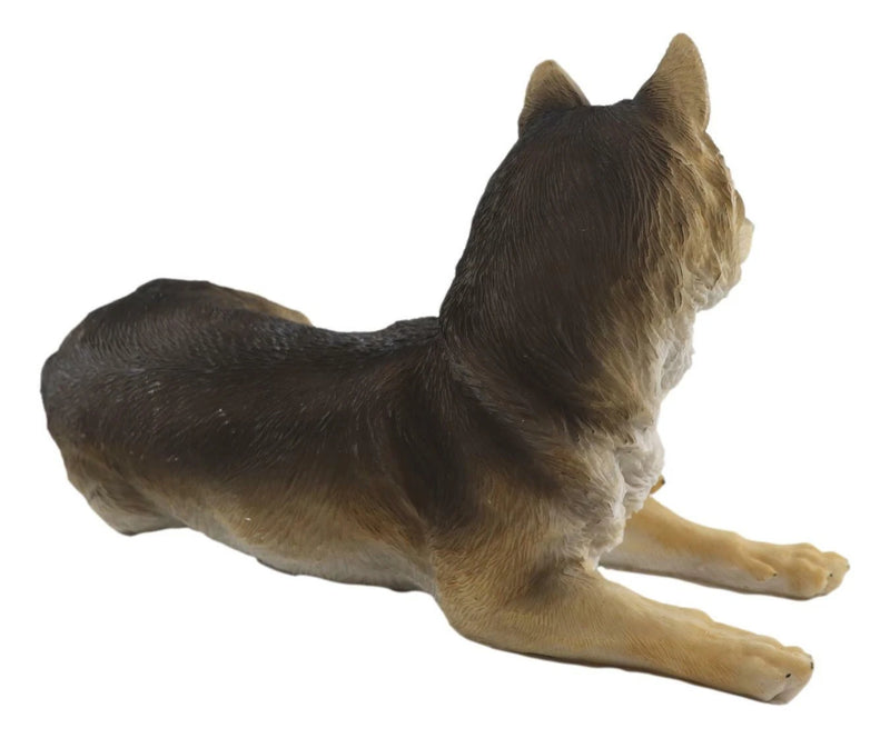 Alpha Gray Wolf Family Figurine 9.75"L Timber Wolf Mother Resting With Pup-3
