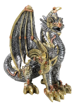 Geared Mechanical Look Steampunk Dragon Cyber Robot Decorative Sculpture-6