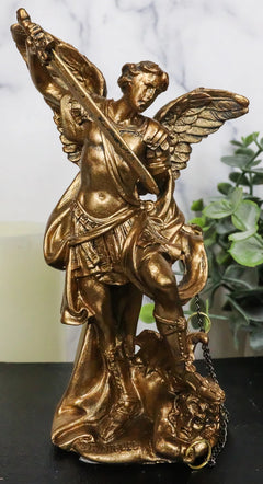 Bronzed Greek Christian Church Archangel Of The Angelic Council Statue 5"H-1
