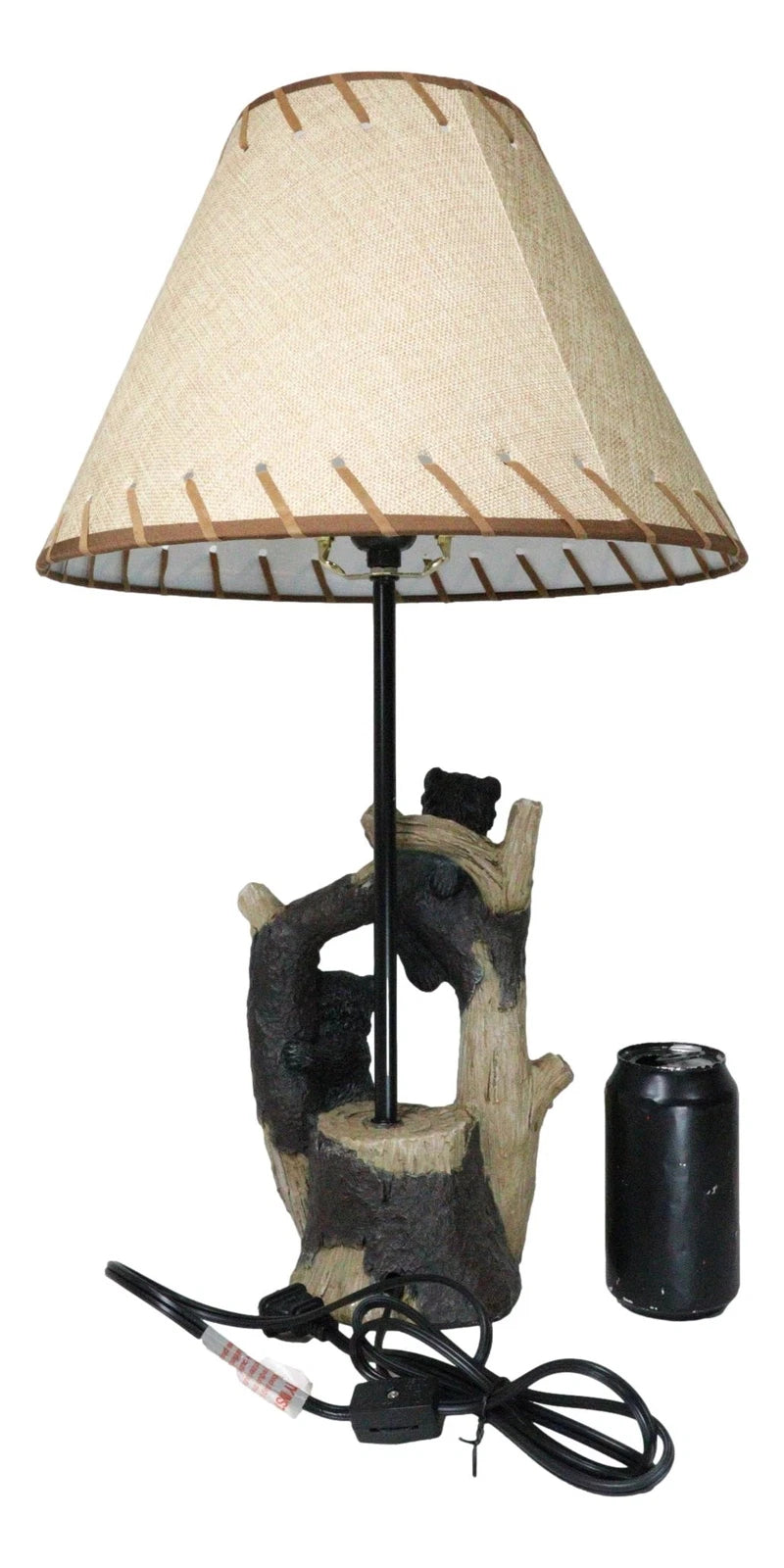 Rustic Western Whimsical Forest Playful Black Bear Cubs Climbing Tree Table Lamp-4