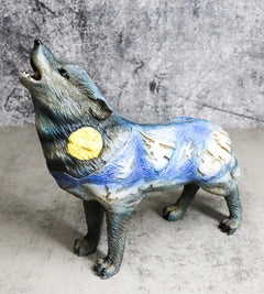 Colección de figuras tótem tribales nativas de Moon Mountain, lobo aullador, espíritu, 15 cm de largo-4