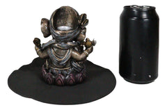 Hindu God Ganapati Baby Ganesha Playing Flute On Lotus Backflow Incense Burner-3