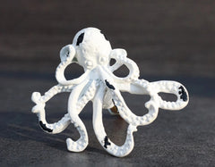 Pack Of 6 Cast Iron Vintage White Sea Octopus Drawer Cabinet Door Pull Knobs-3