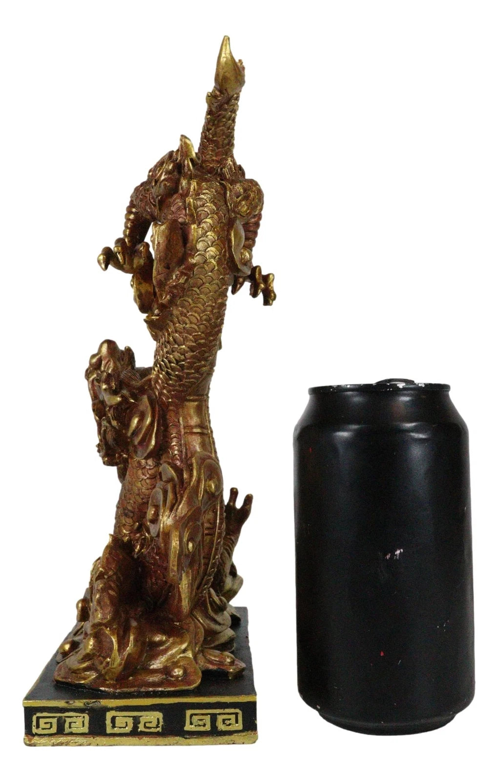 Feng Shui Chinese Imperial Nine Dragons Golden Dragon King Decorative Statue-2
