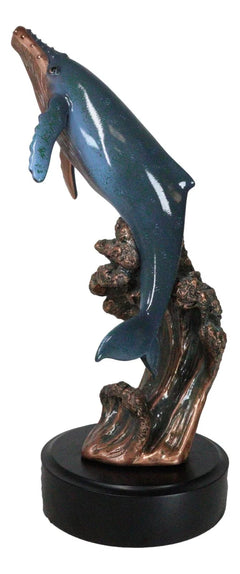 Large Nautical Ocean Marine Baleen Humpback Whale Breaching Water Statue-6