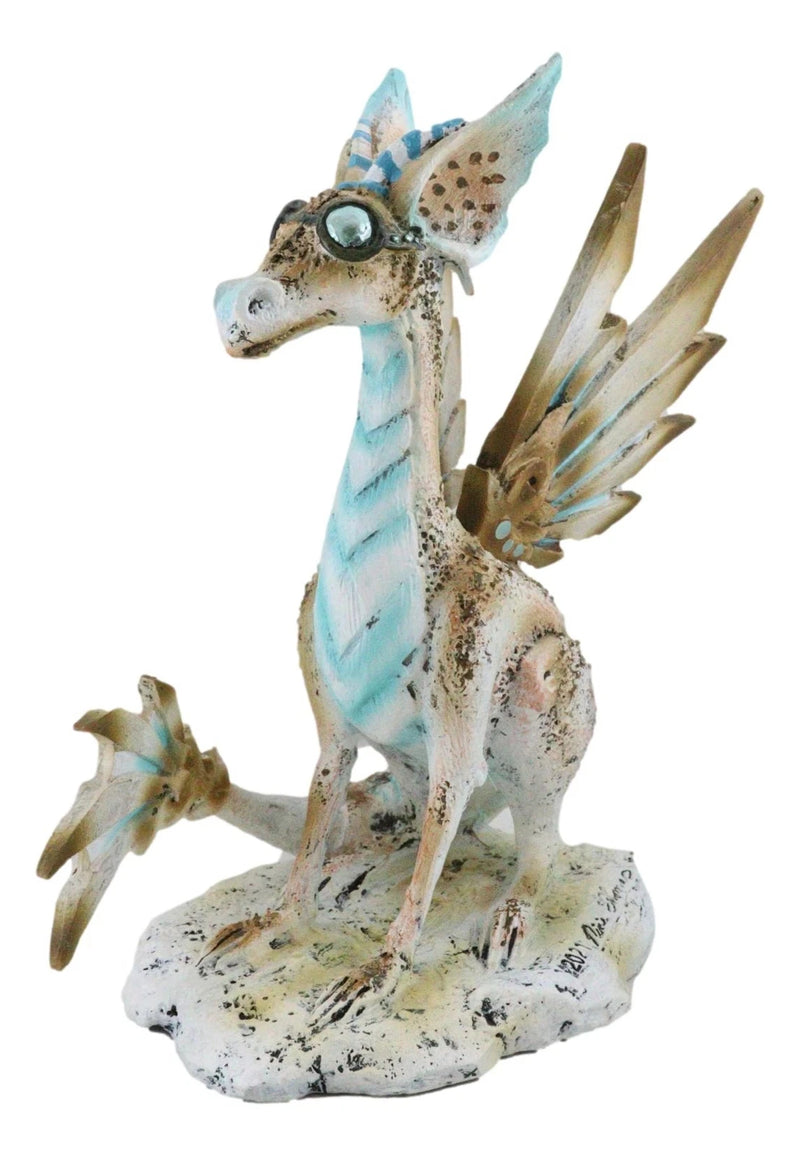 Amy Brown Steampunk Sky Aviator Dragon with Goggles Mechanical Wings Figurine-4