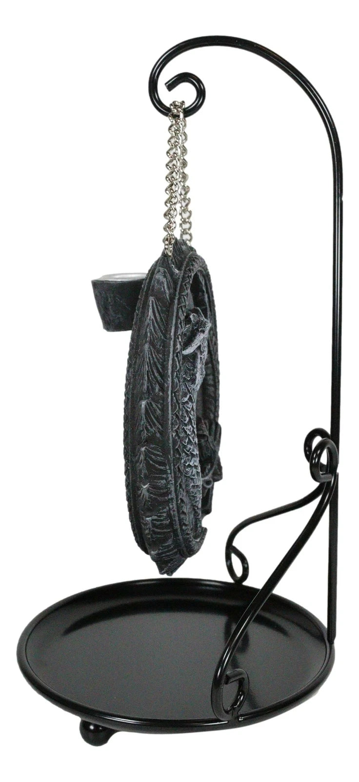 Medieval Ying Yang Dragons Aroma Waterfall Medal Backflow Incense Cone Burner-6