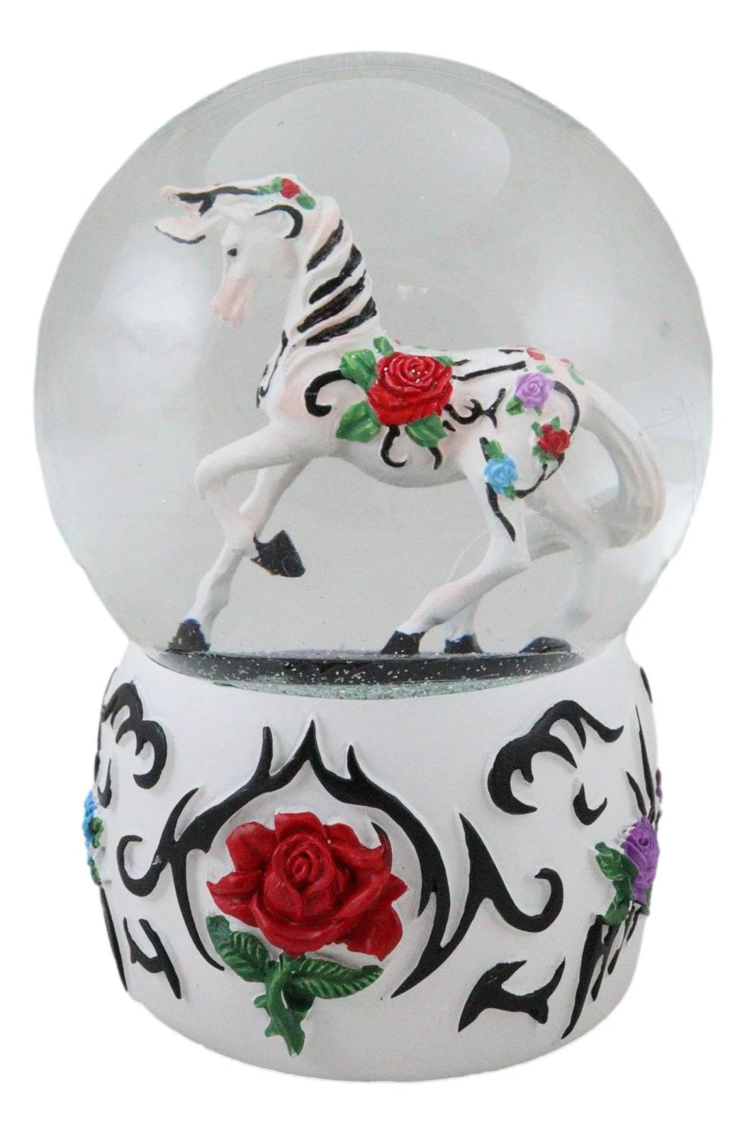 Sendero de ponis pintados, globo de agua con purpurina y caballo tribal rosa del jardín occidental-4